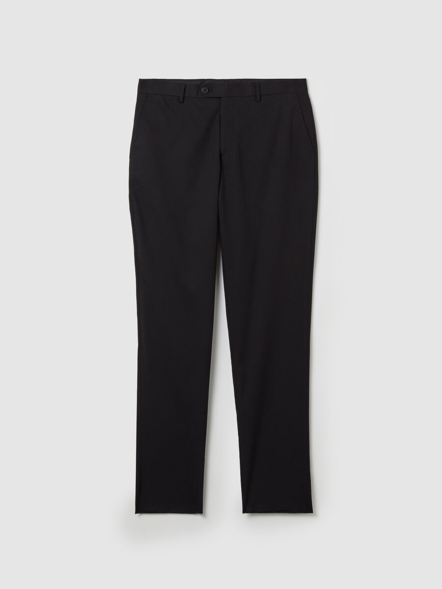 Pantalone regular fit tinta unita_0