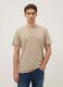 Beige short-sleeve t-shirt in pure Italian cotton_0