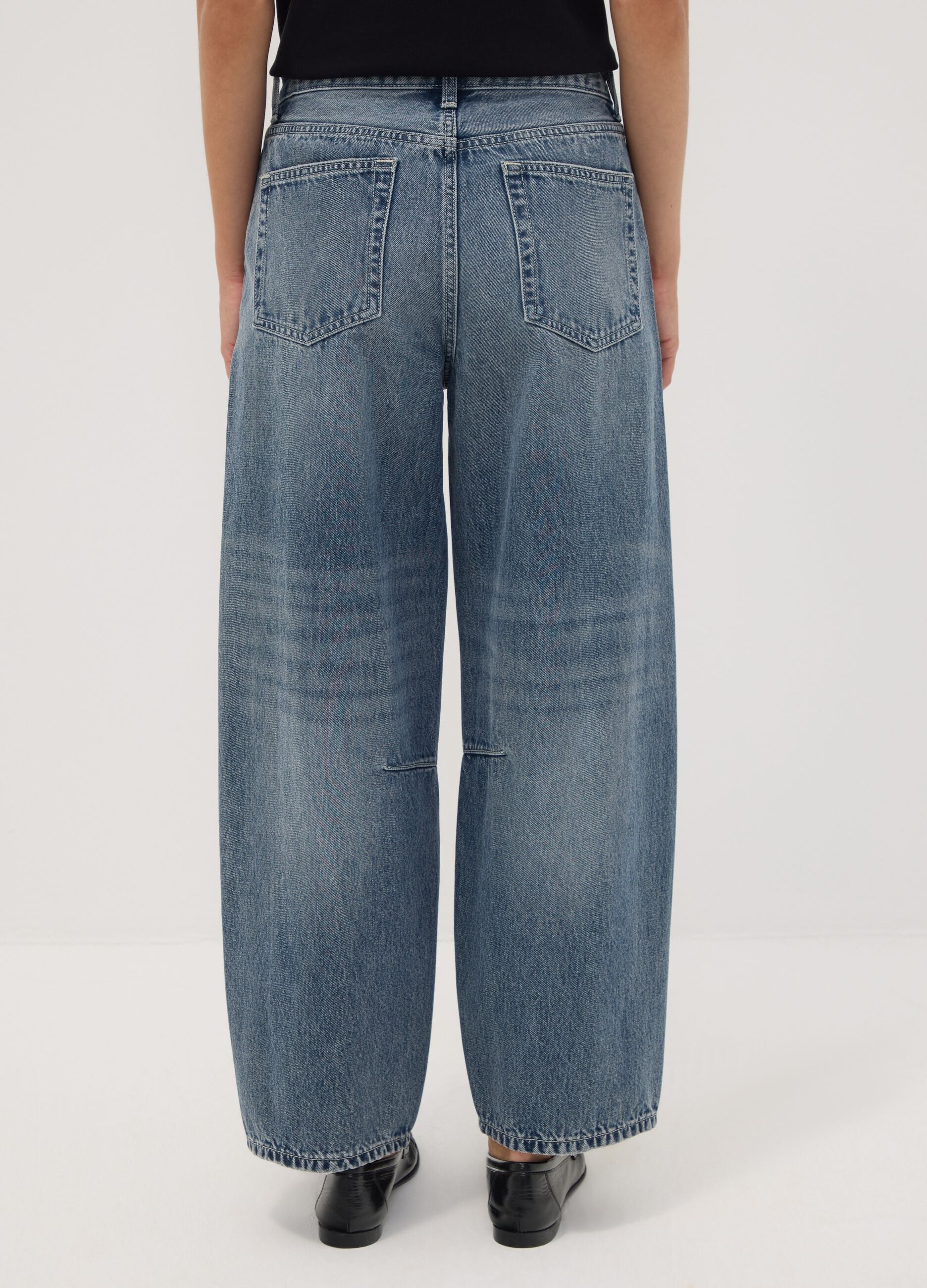 Pure cotton denim balloon-fit jeans