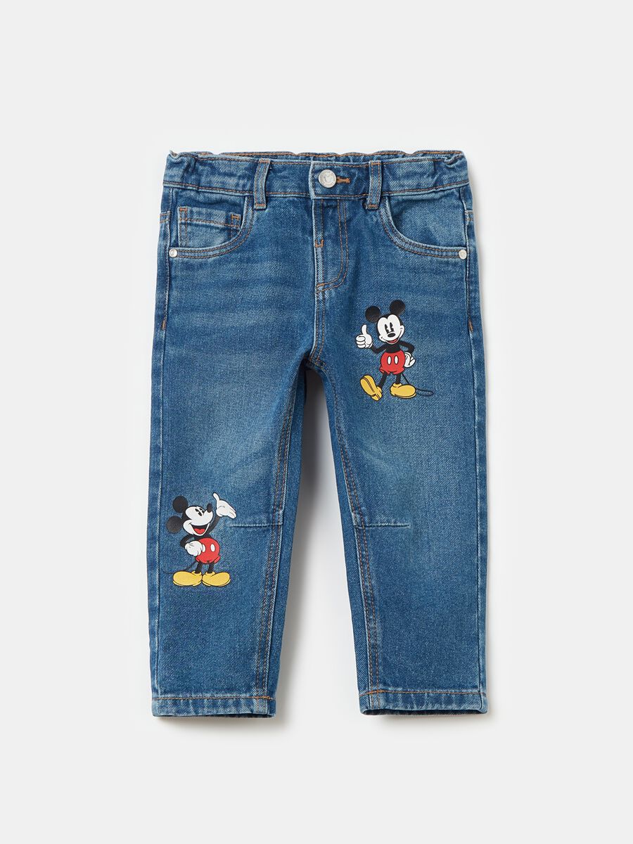Five-pocket jeans with Mickey Mouse print_0