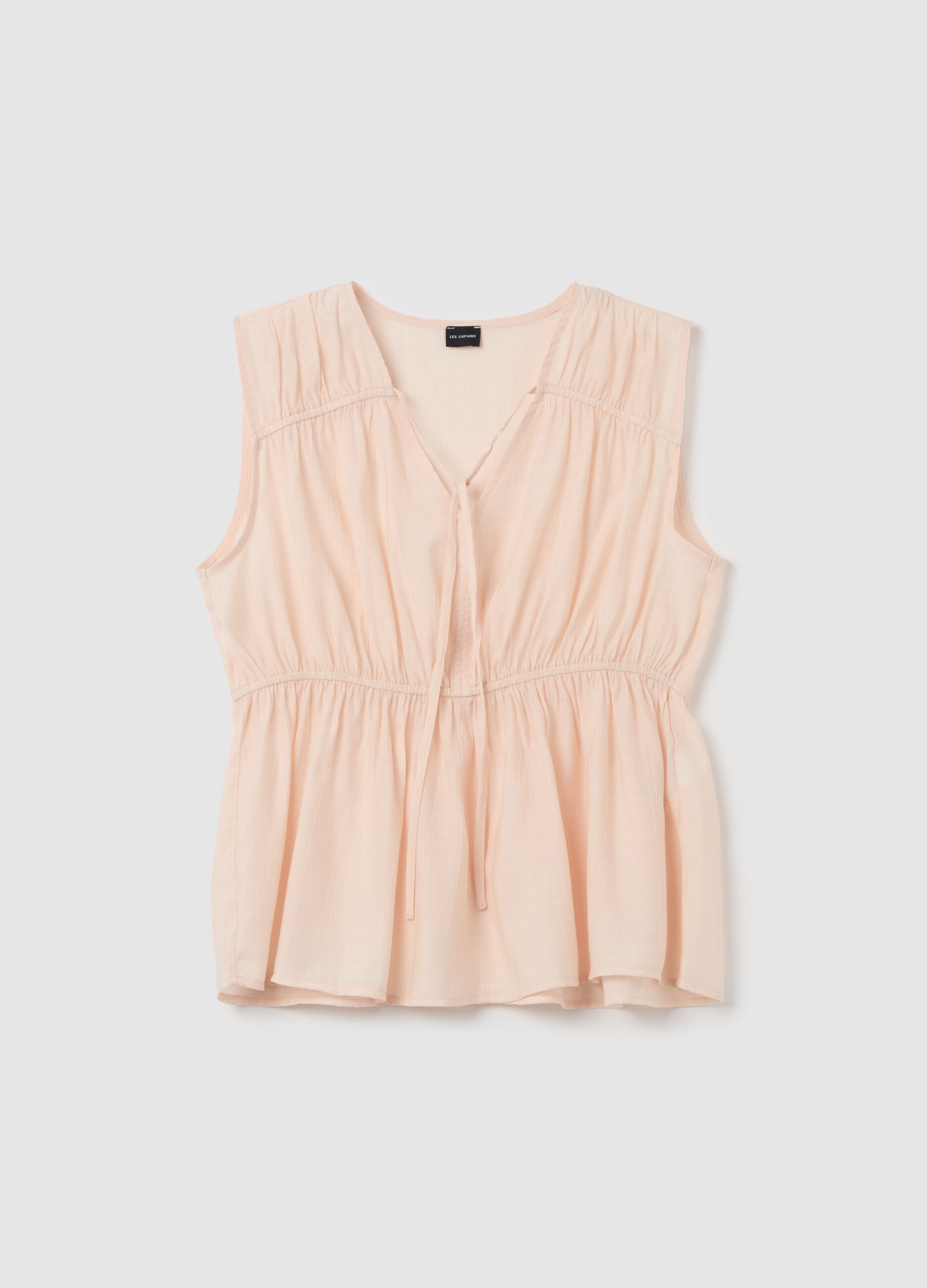 Blouse with V neck and laces