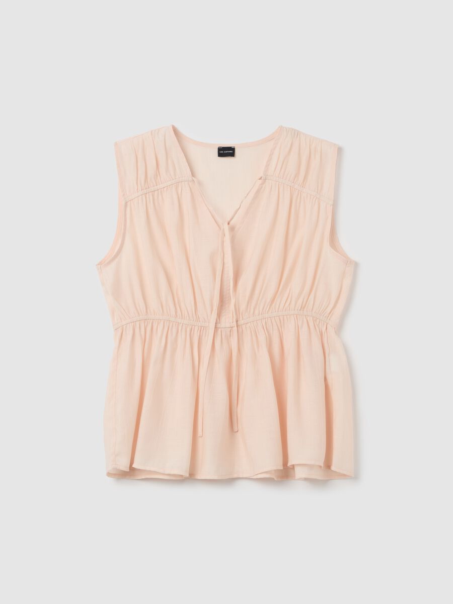 Blouse with V neck and laces_4