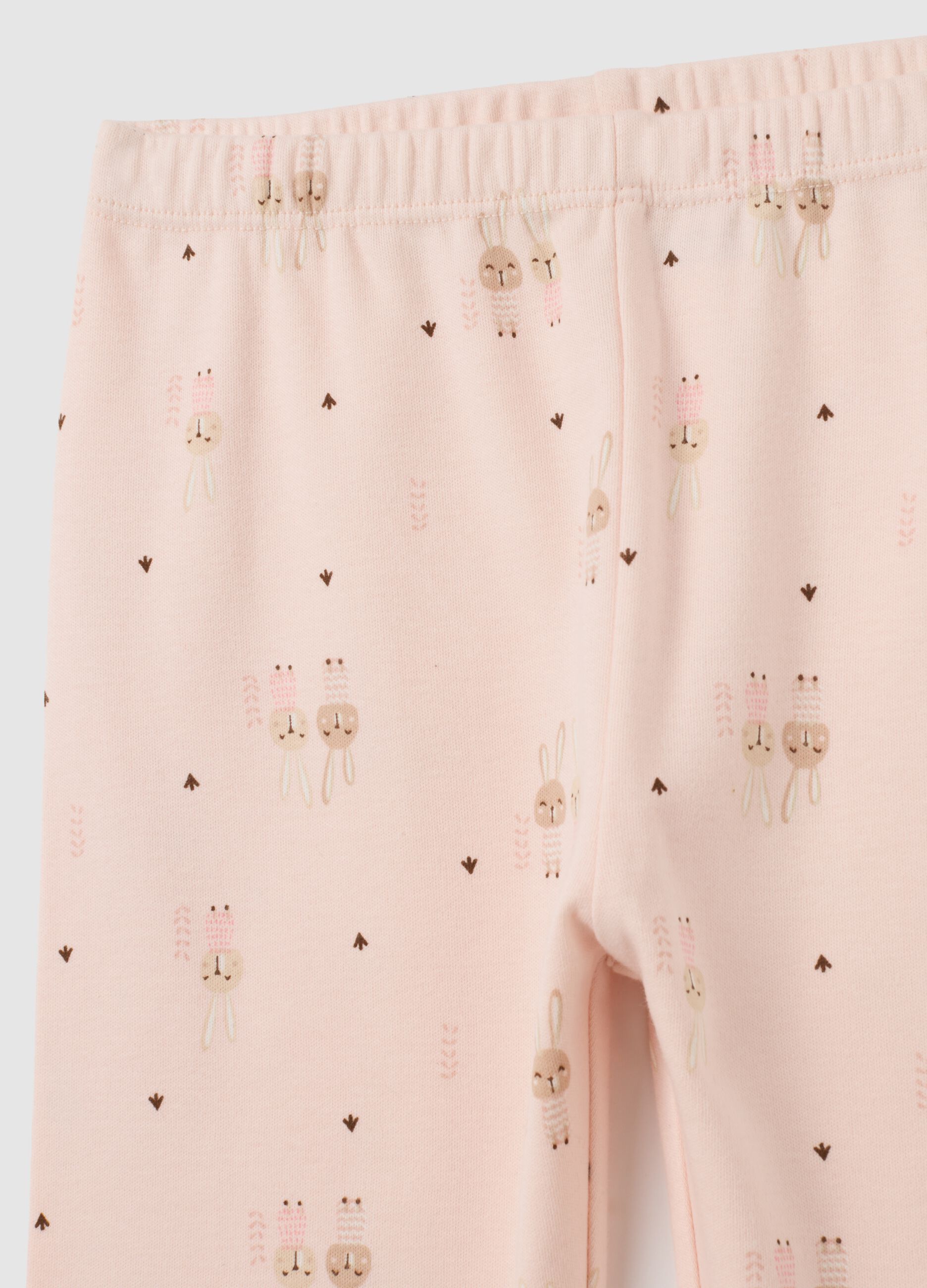 Girls' pink pure cotton regular fit pyjamas