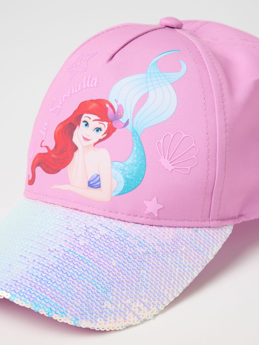 Pink Baseball Cap with Mermaid and Sequins_1