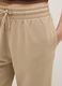 Beige cotton blend regular fit jogger trousers_3
