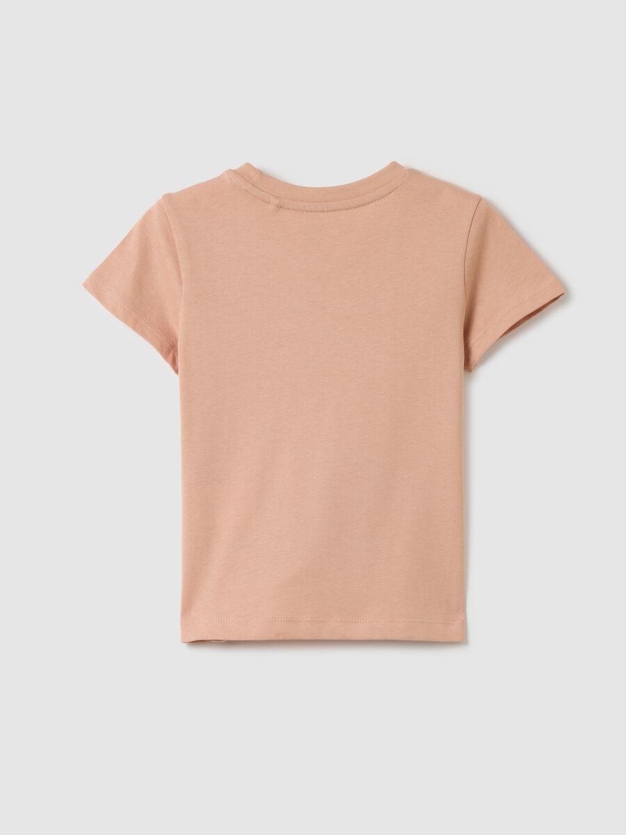 Girl's pink pure cotton t-shirt regular fit_1