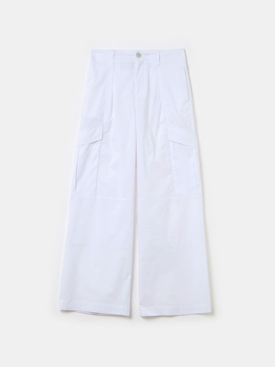 Light Wide-Leg Cargo Trousers White_6