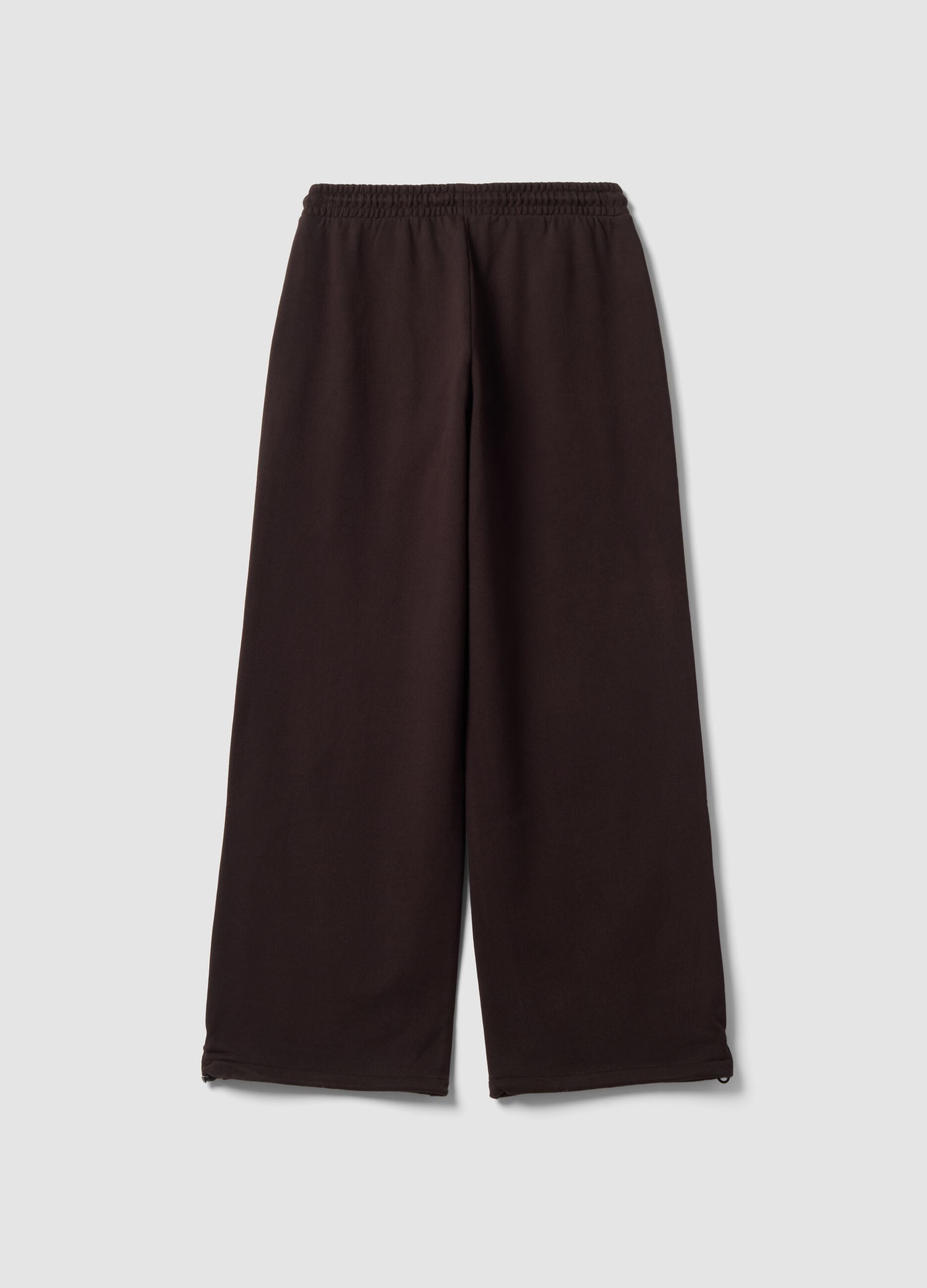 Brown pure cotton joggers with elasticated waist, oversized fit