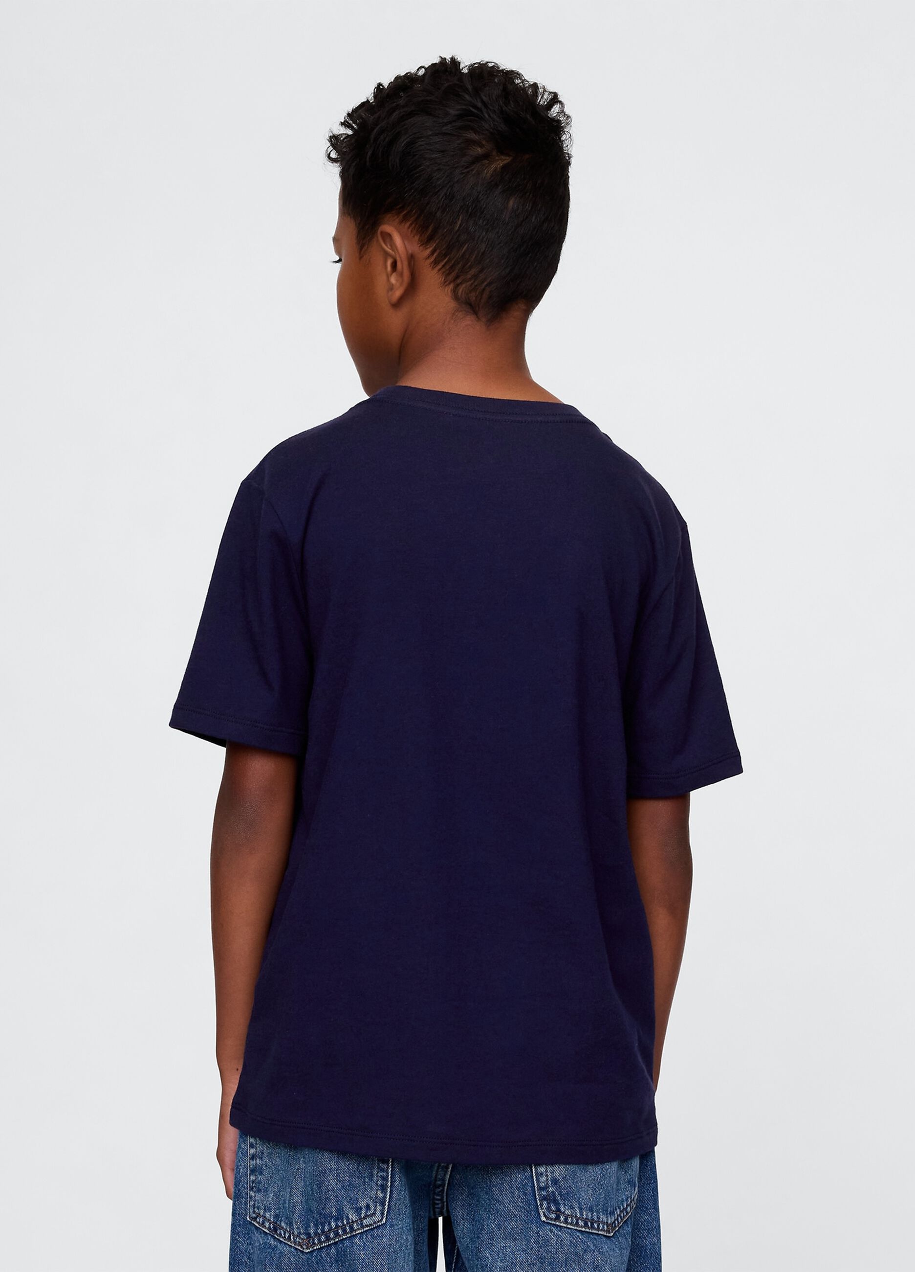 Short Sleeve Blue Cotton T-Shirt GAP Kids