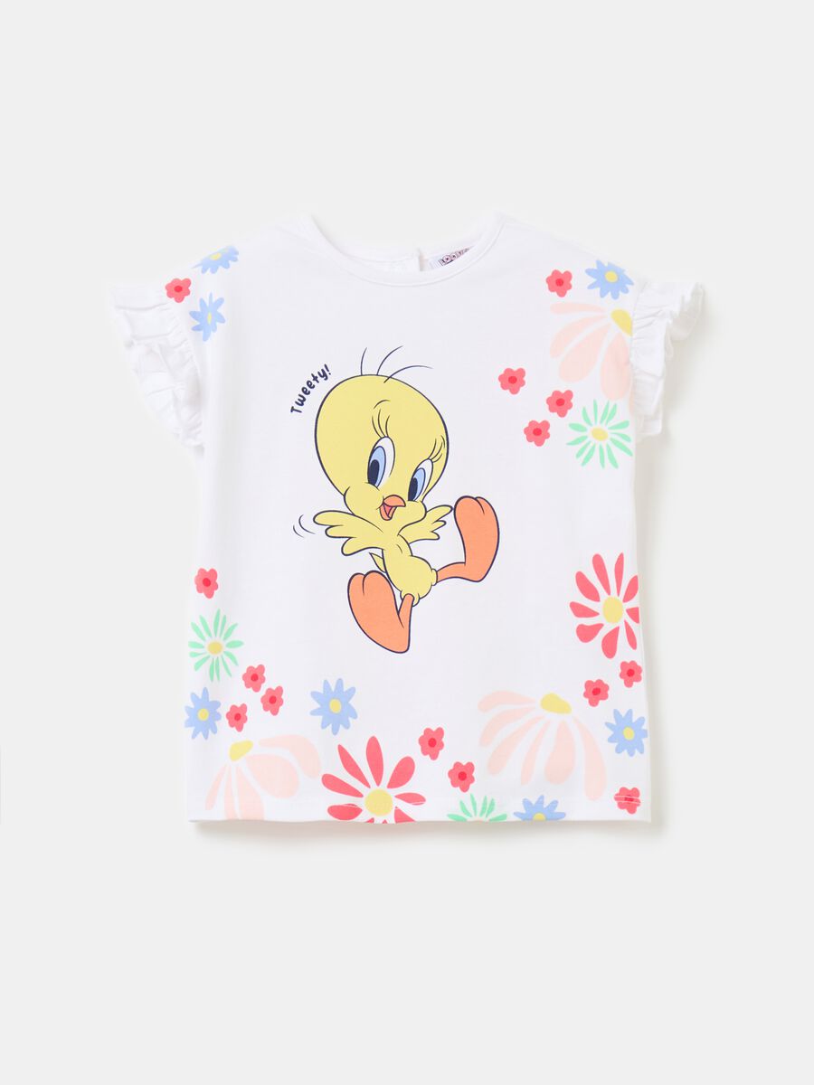 T-shirt with frills and Tweety print_0