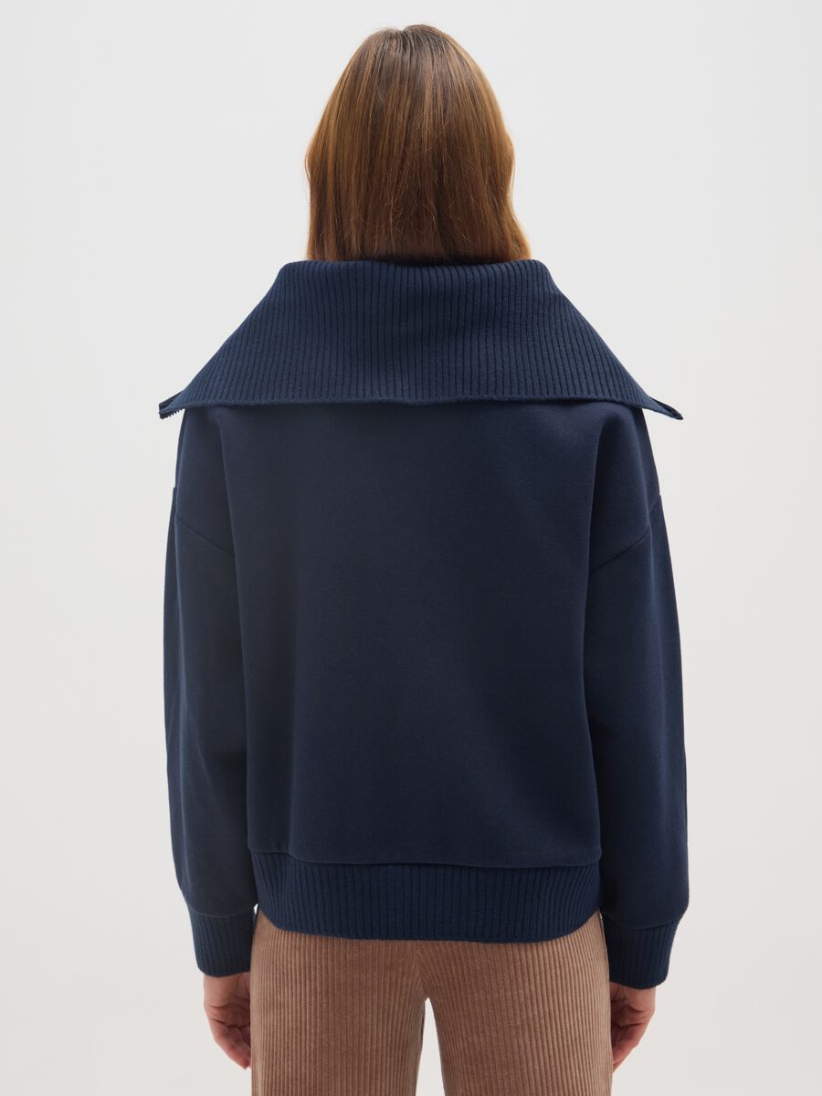 Felpa blu con collo a zip_2