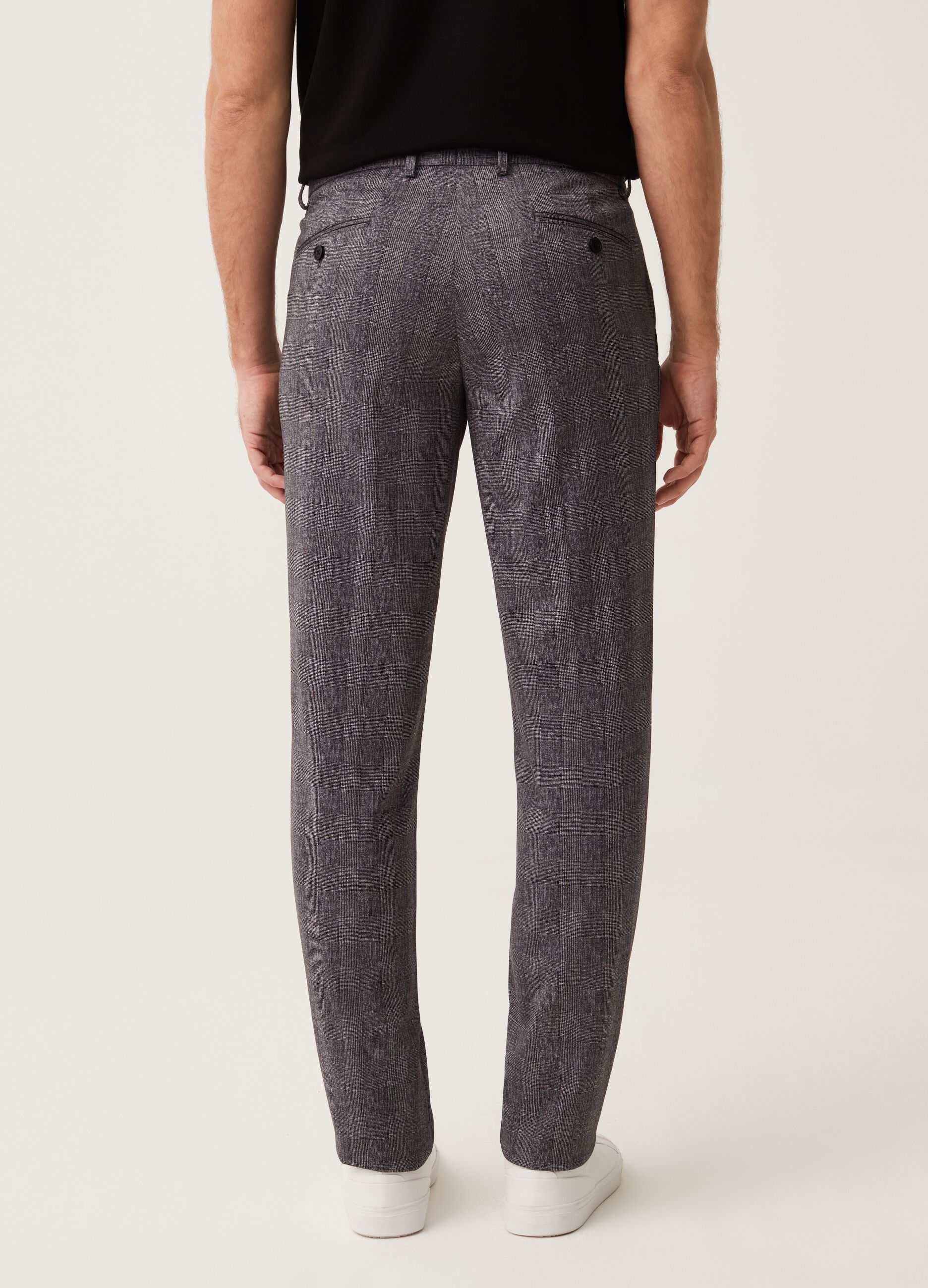 Pantalone easy fit disegnatura a principe di Galles_2