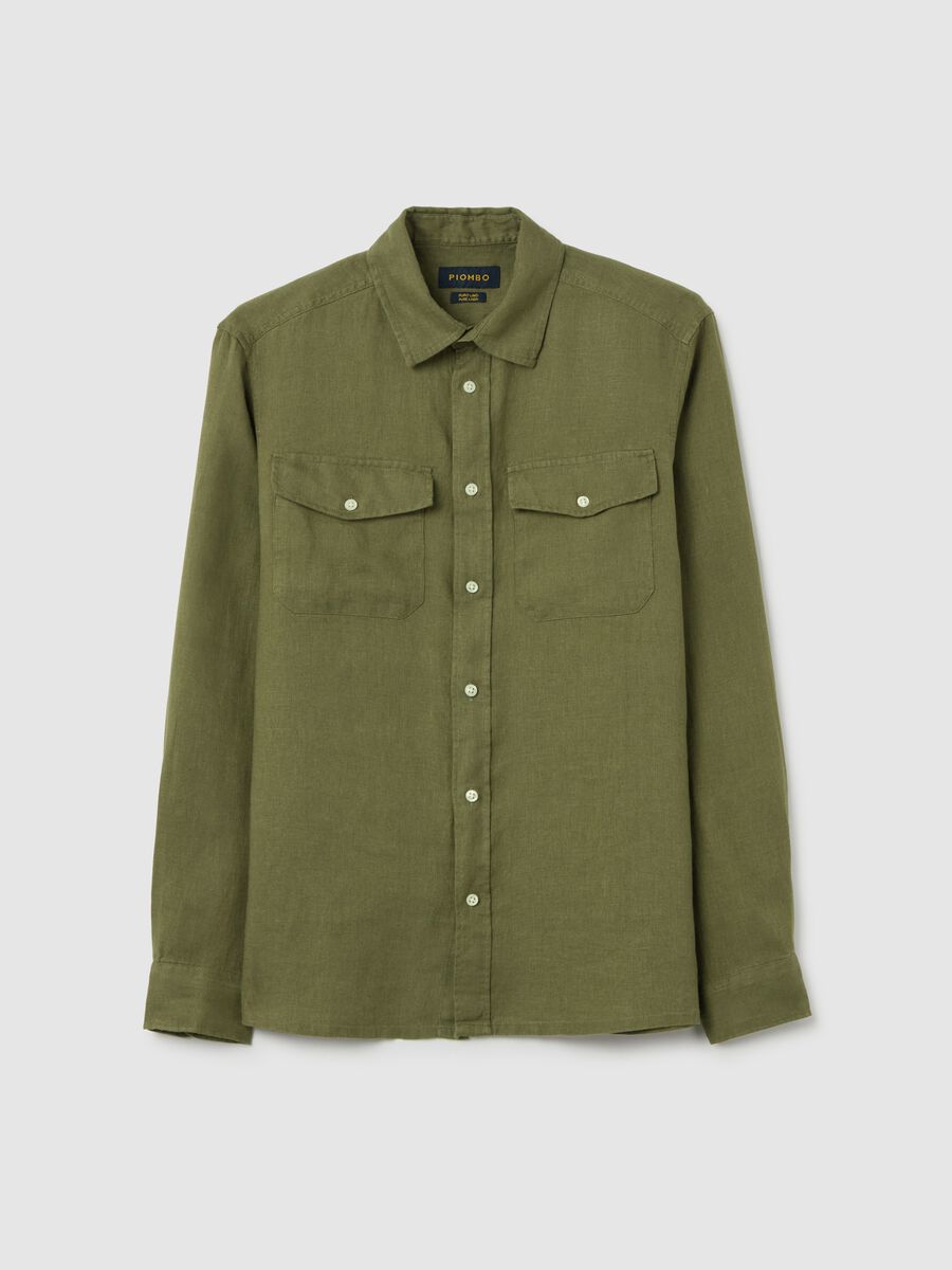 Regular-fit shirt in linen with pockets_4