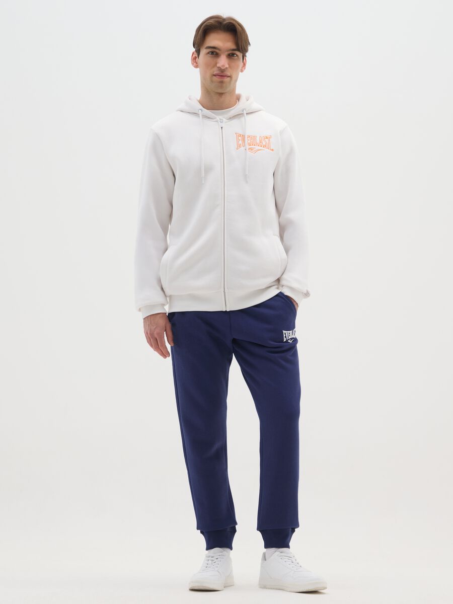 Blue Jogging Trousers in Cotton Blend_0