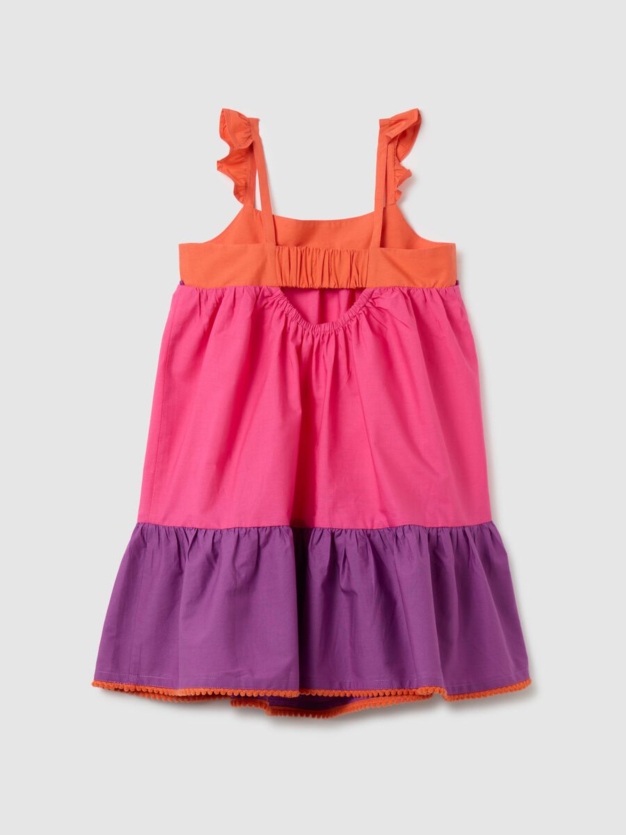 Multicolour pure cotton girls' dress with regular fit_1