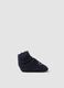 Midnight blue pure cotton knitted baby booties_0