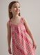 Pink sleeveless dress with wave print_0