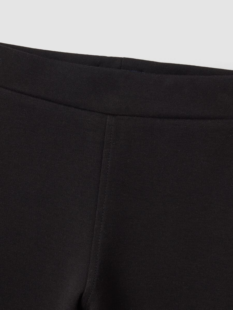 Leggings neri flare fit in cotone elasticizzato per ragazza_2