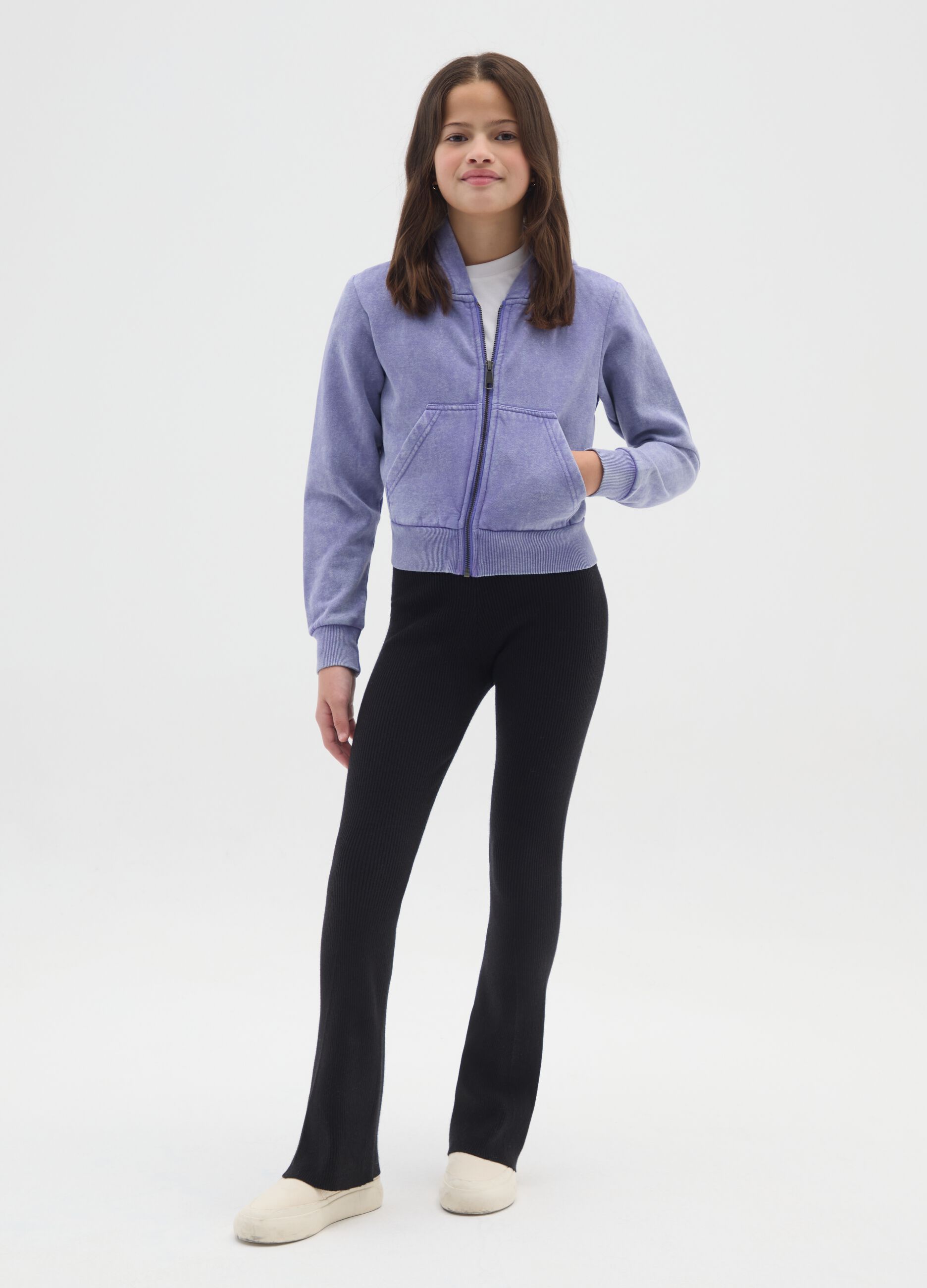 Girls' black flare leggings