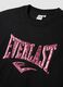 Black pure cotton T-shirt with front print, regular fit_1