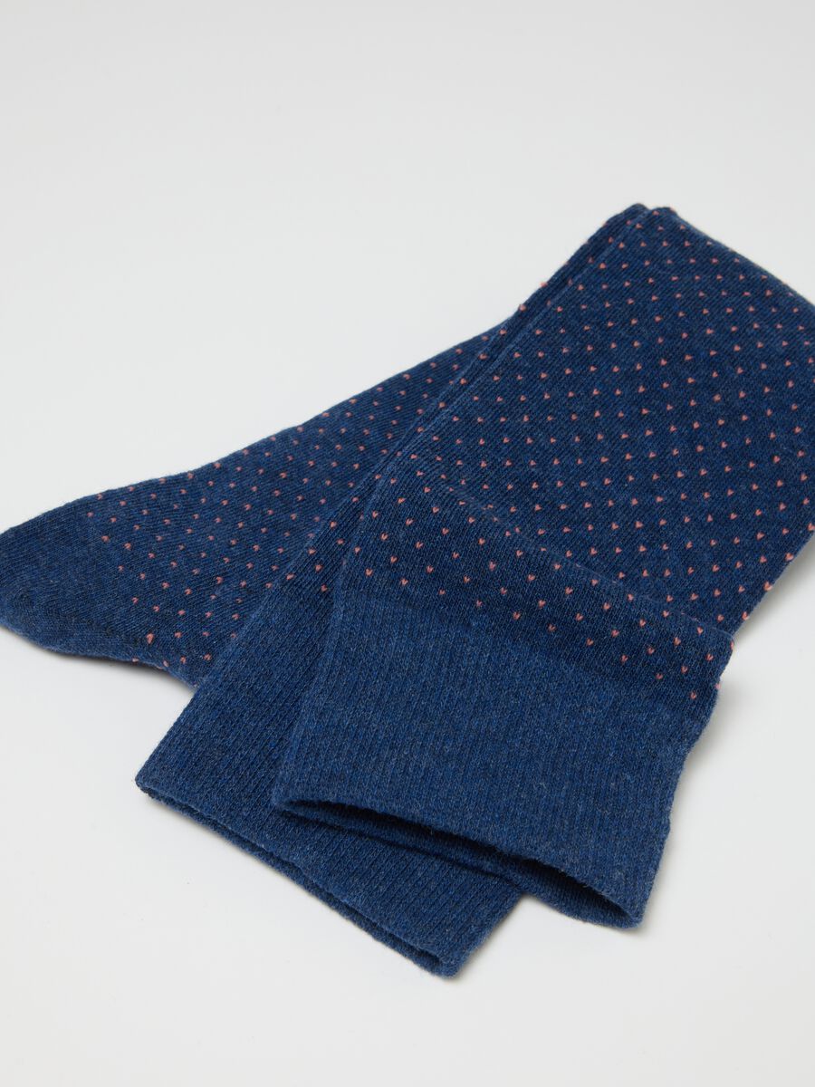 Tripack calze lunghe in cotone elasticizzato blu_2