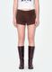 Brown stretch mini shorts with studs_2