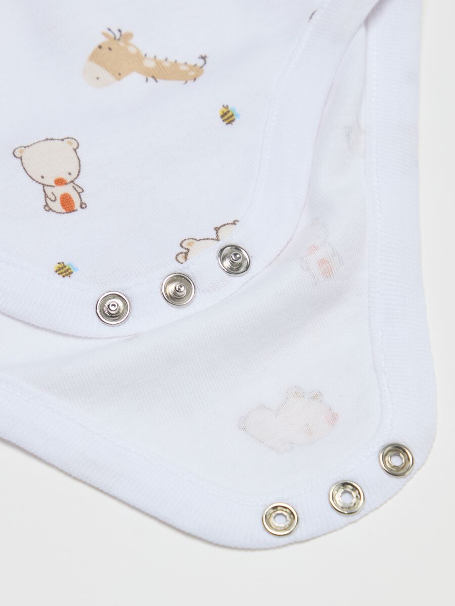 Three-pack organic cotton bodysuits with short sleeves_2