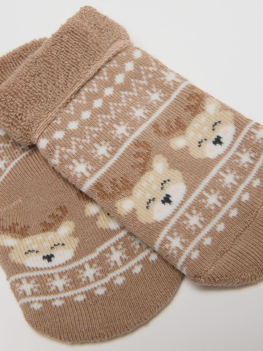 Multicoloured Christmas Baby Socks Pack in Cotton Blend_2