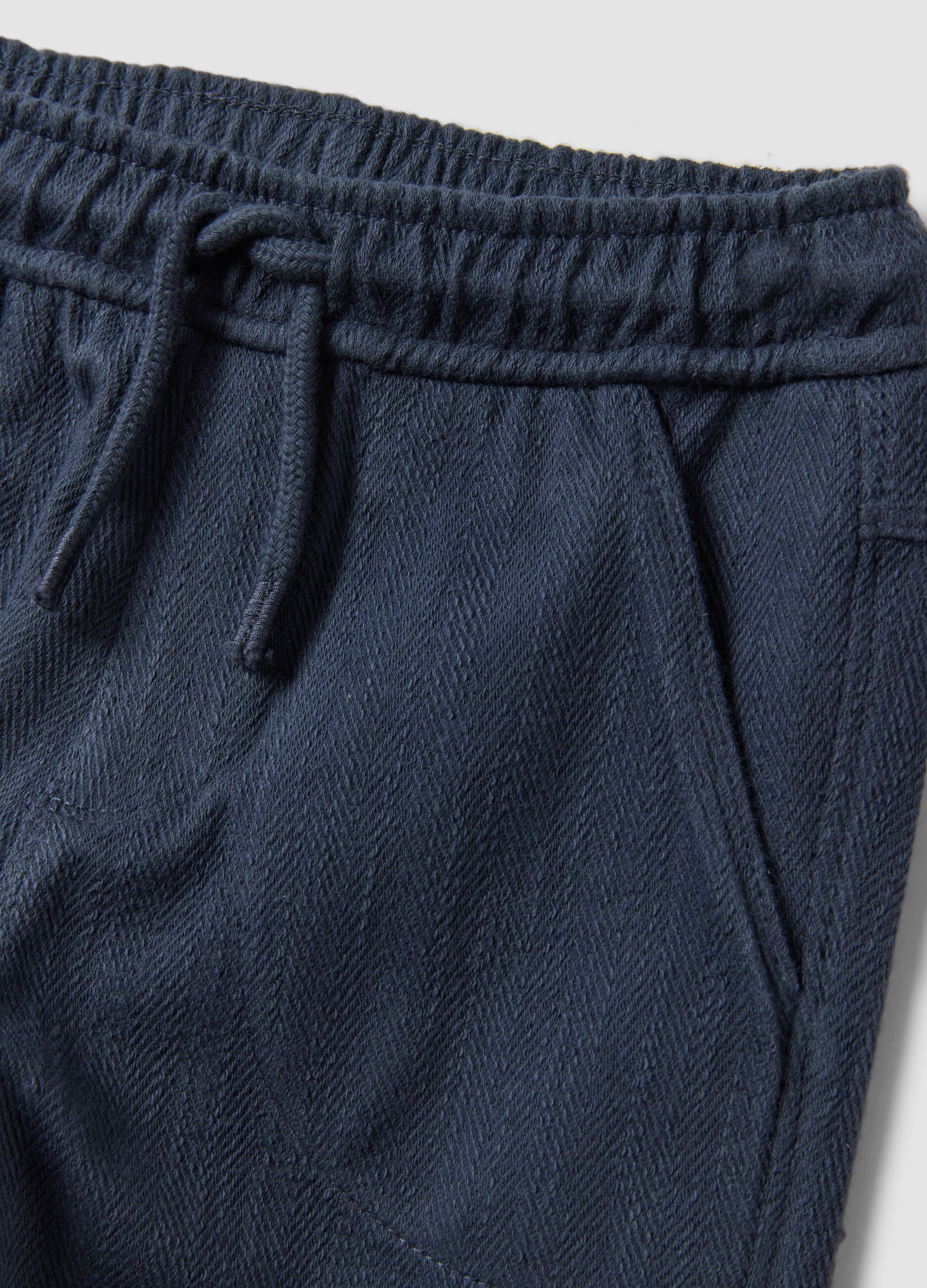 Grey overfit stretch cotton joggers for baby boy