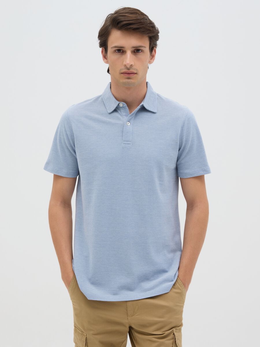 Men's Regular Fit Sky Blue Pure Cotton Polo Shirt_0