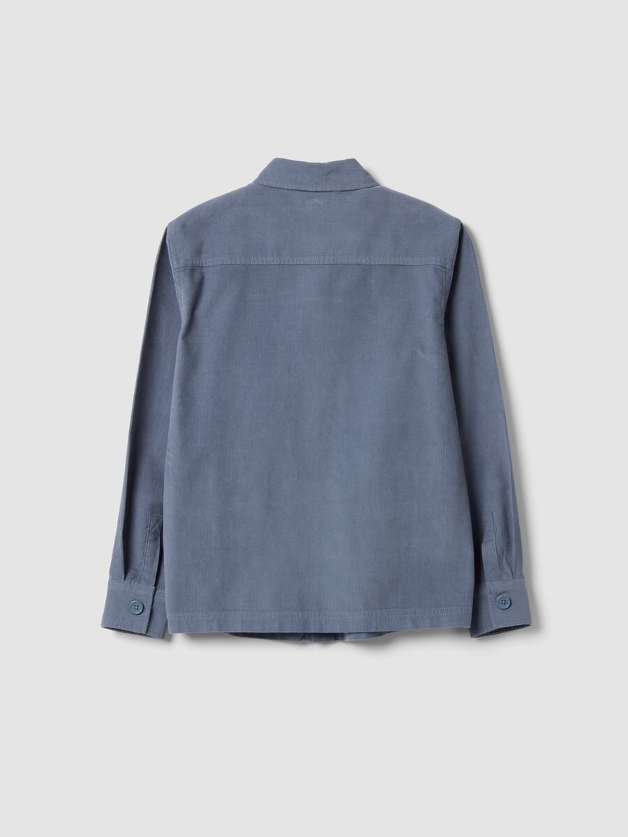 Grey pure cotton shirt with classic collar_2