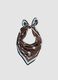 Brown polka-dot scarf with contrast border_0