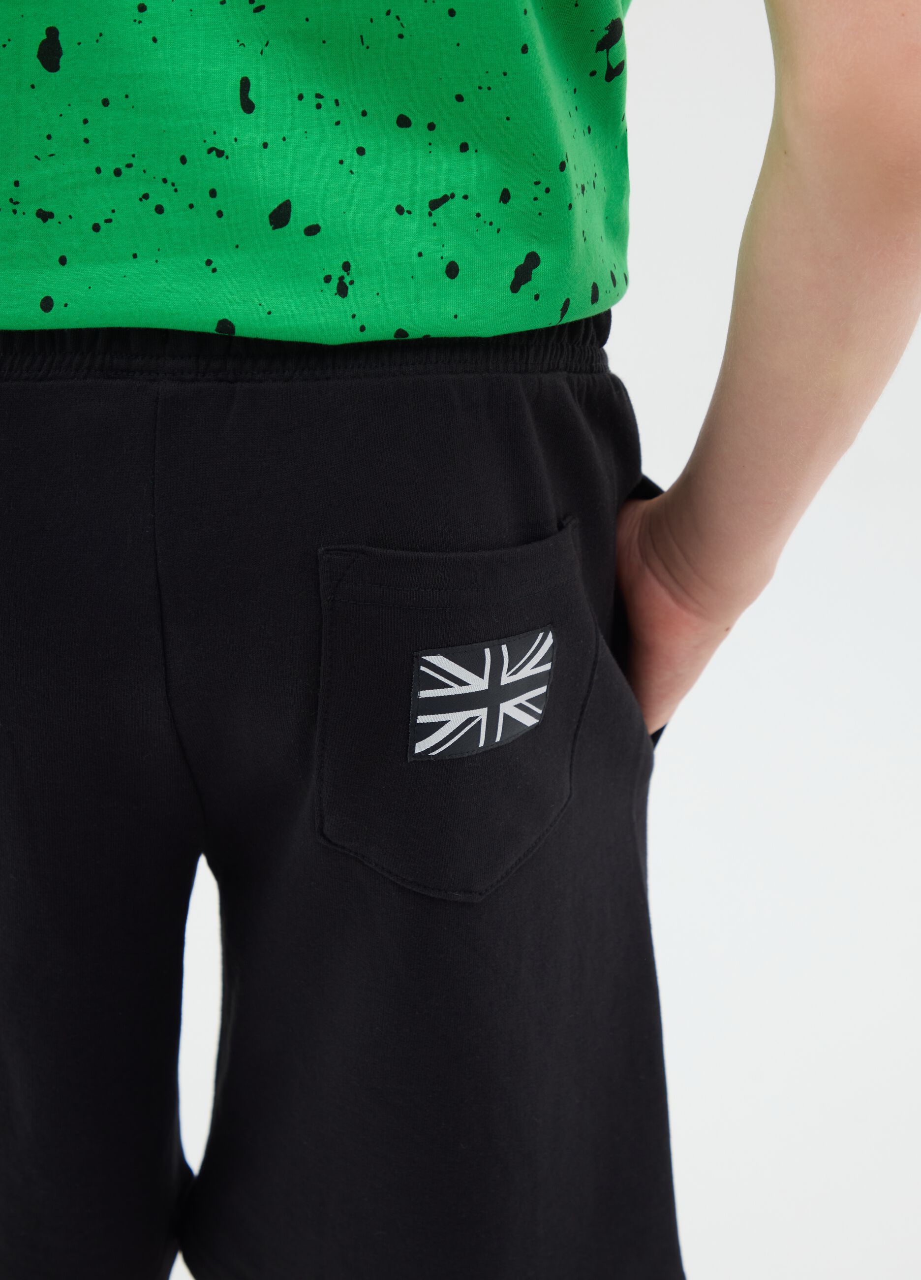 Children’s black pure cotton shorts