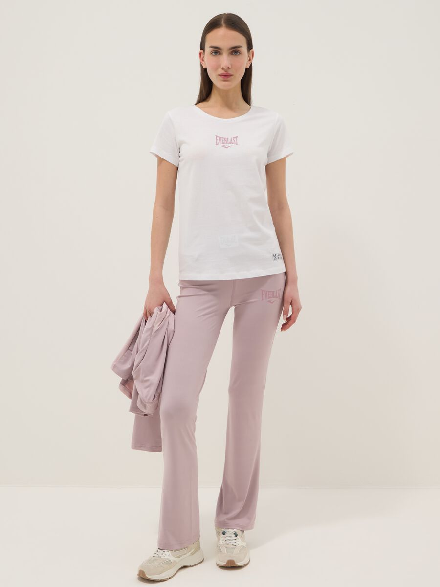 T-shirt in puro cotone bianca regular fit con logo_1