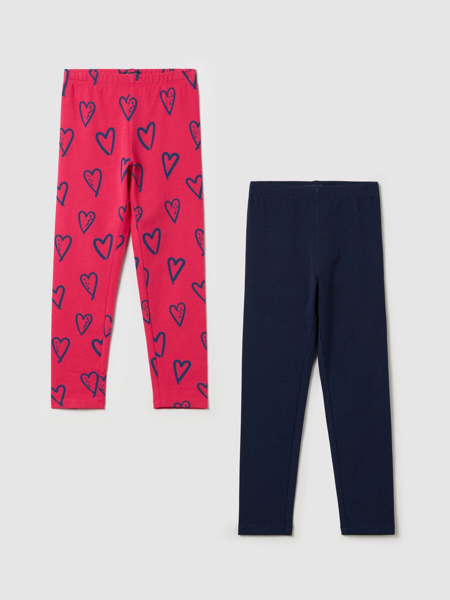 Two-pack leggings in stretch cotton_0