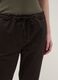 Brown stretch cotton regular fit trousers_3