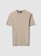 Beige striped pure cotton T-shirt regular fit_4