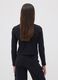 Black organic cotton T-shirt with ribbed neckline for girls_1