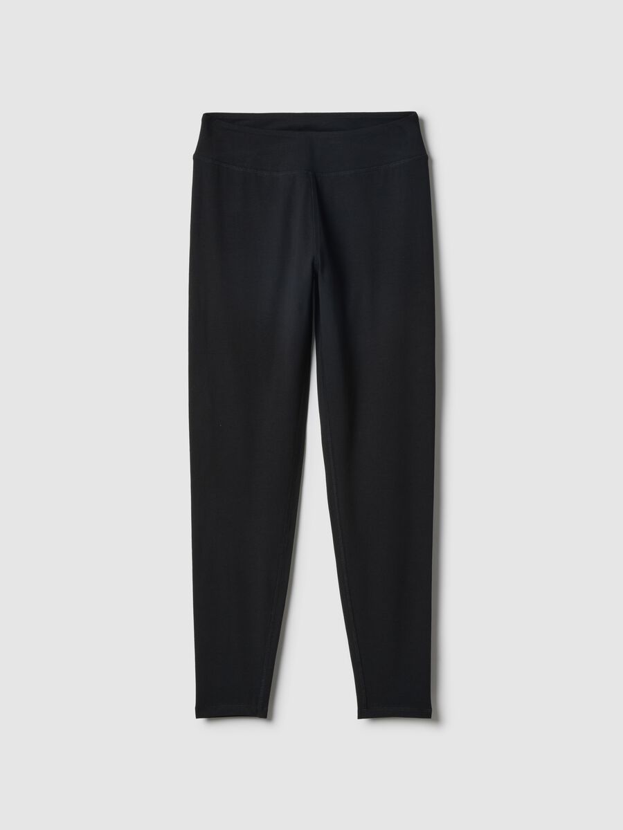 Leggings in cotone elasticizzato nero slim fit_4