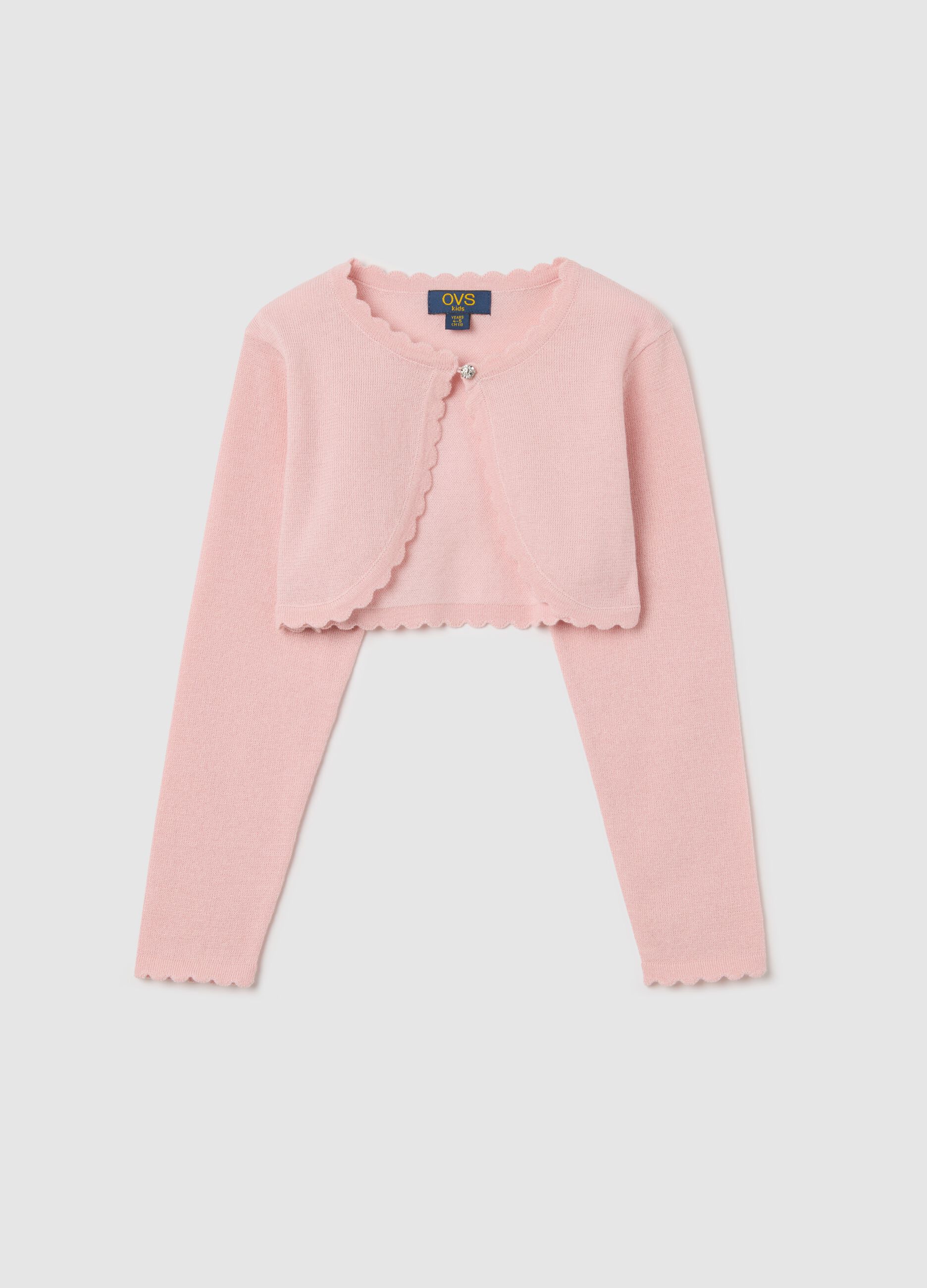 Pink open cropped shrug