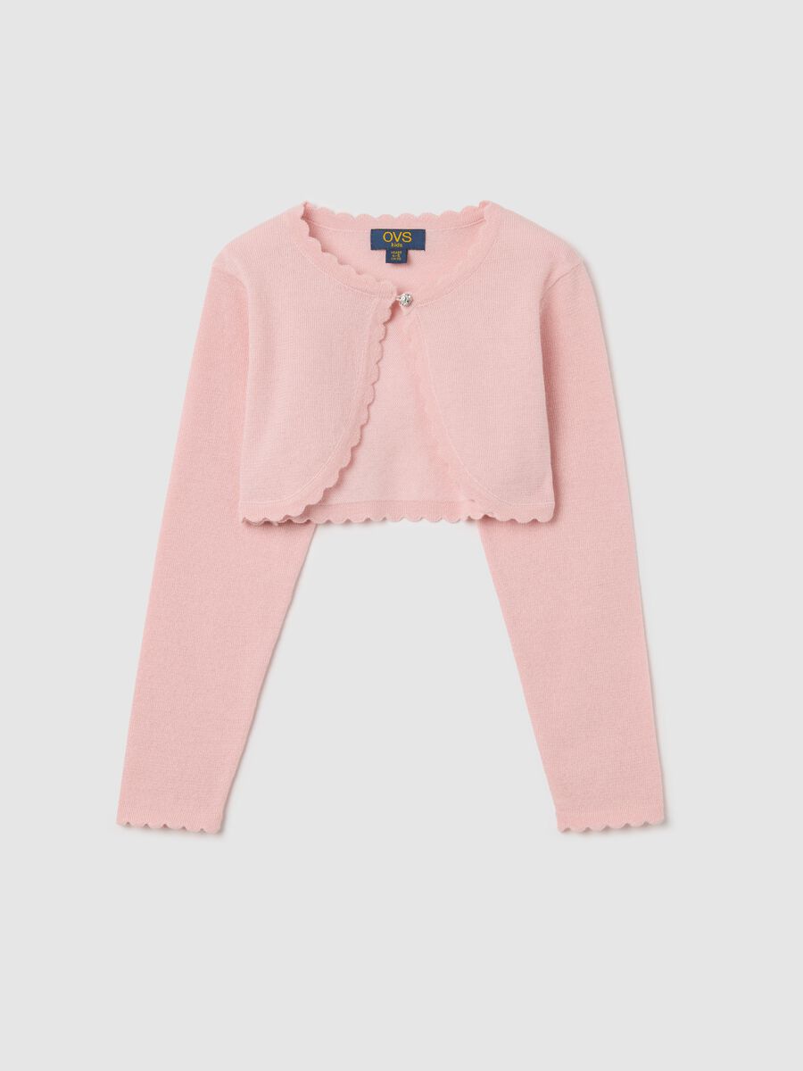 Pink open cropped shrug_0