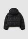 Black padded hooded jacket for girls_4
