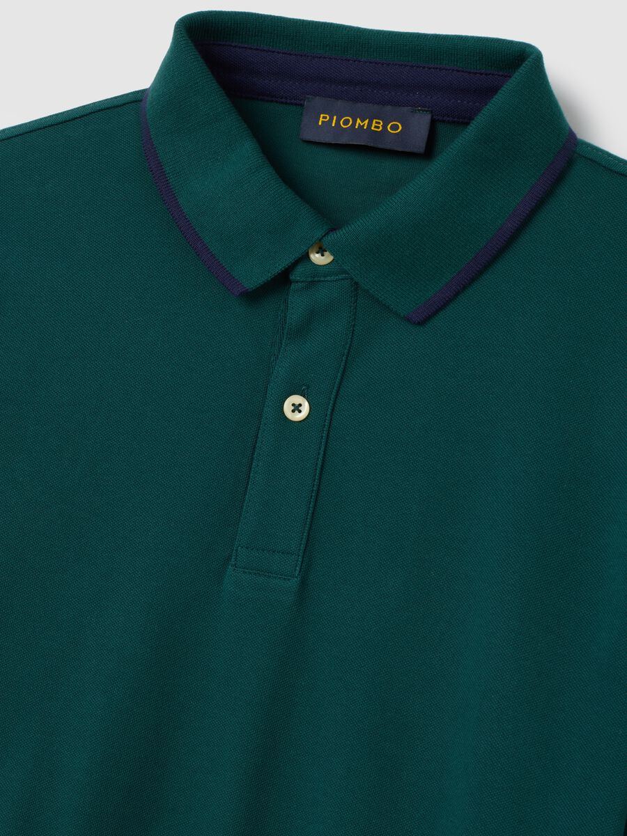 Polo in puro cotone verde regular fit_5