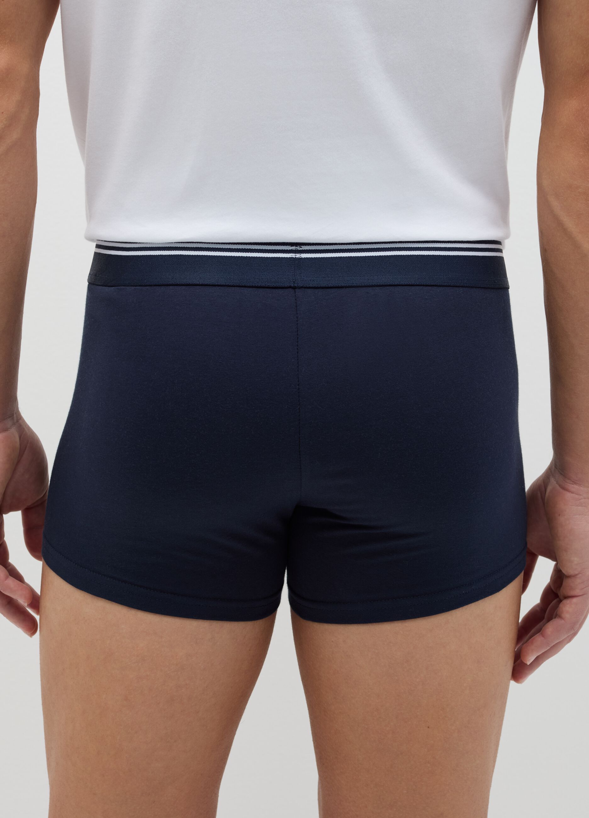 Three-pack boxer shorts in stretch cotton with striped detail
