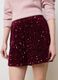 Red Velvet Miniskirt with Sequins_3