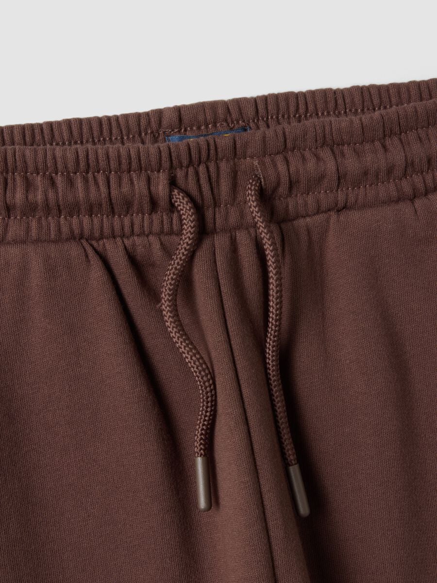 Pantaloni jogger marroni in puro cotone regular fit_2
