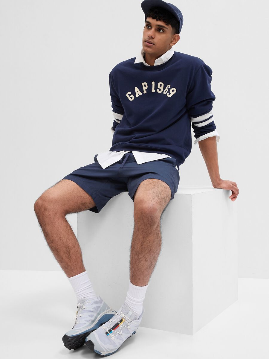 Sweatshirt with logo embroidery and contrasting bands_0