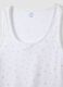 Sleeveless white regular fit cotton pyjama t-shirt_5
