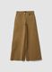 Brown stretch cotton wide-leg trousers_4