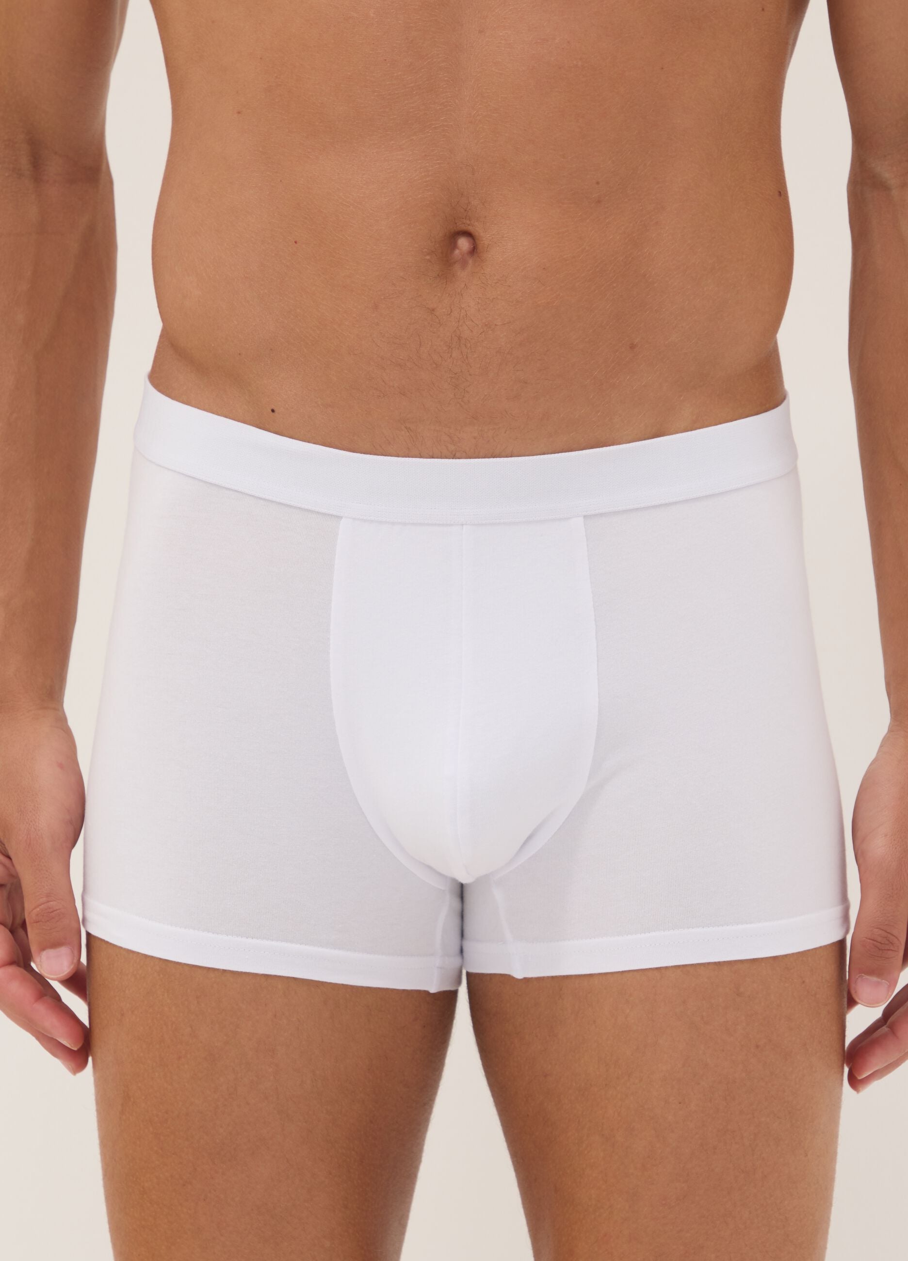 Multipack di cinque boxer bianchi in cotone organico elasticizzato